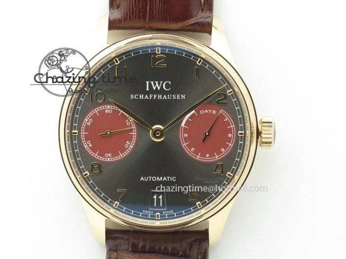 MIROTIME 0207 Compact Portuguese IW545409 RG ZF 1:1 Best Edition White Dial On Brown Leather Strap A 7336